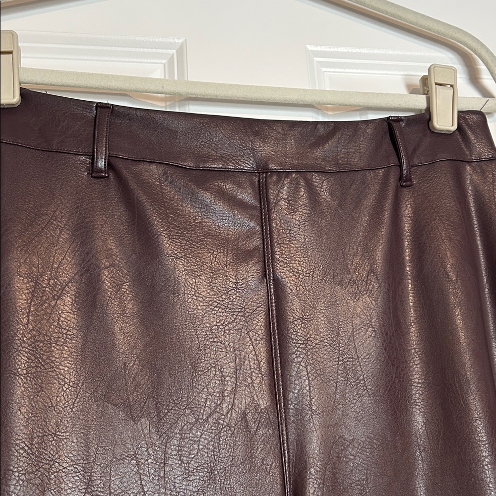 LYSSE Faux Leather Wide Leg Pants Women's Size Large - Picture 2 of 5